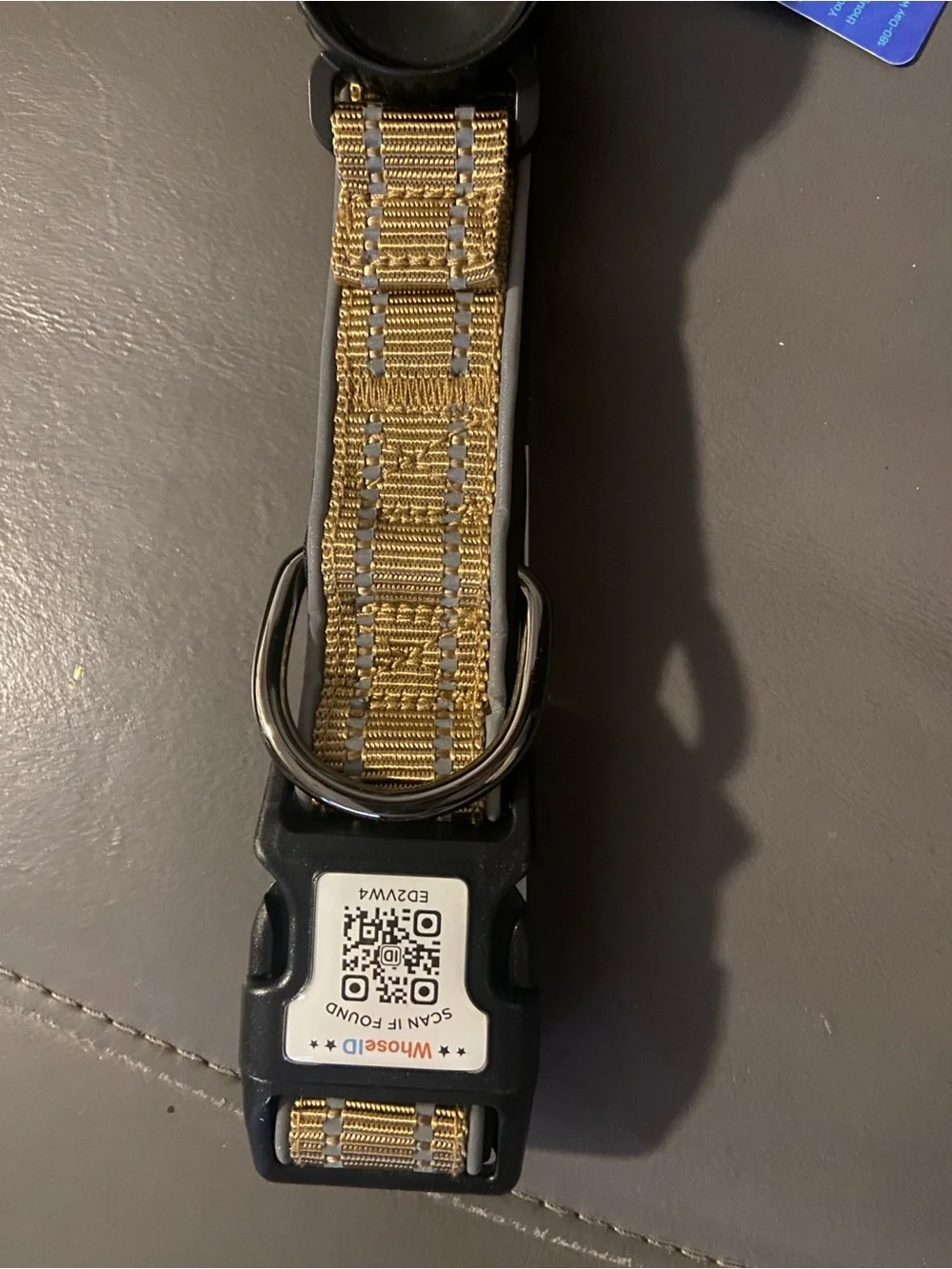 Whose ID Gold Patterned Dog AirTag collar XL